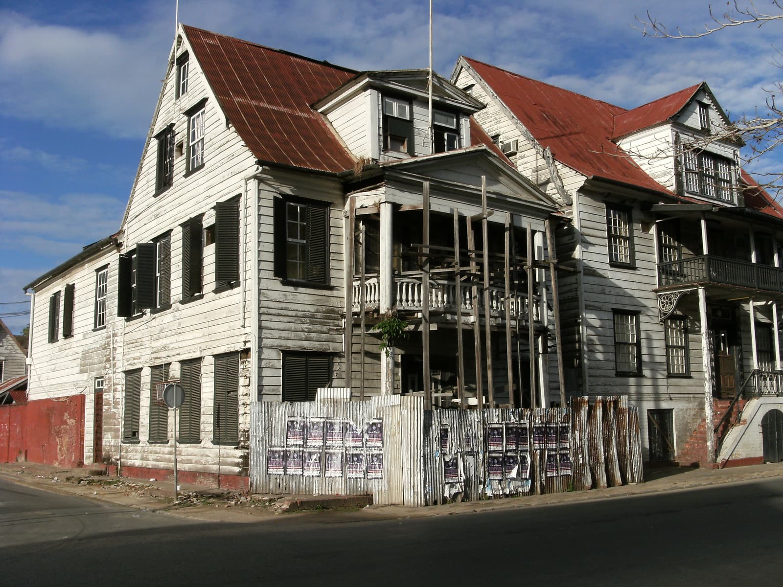 White wooden merchants’ houses along the Waterkant in Paramaribo